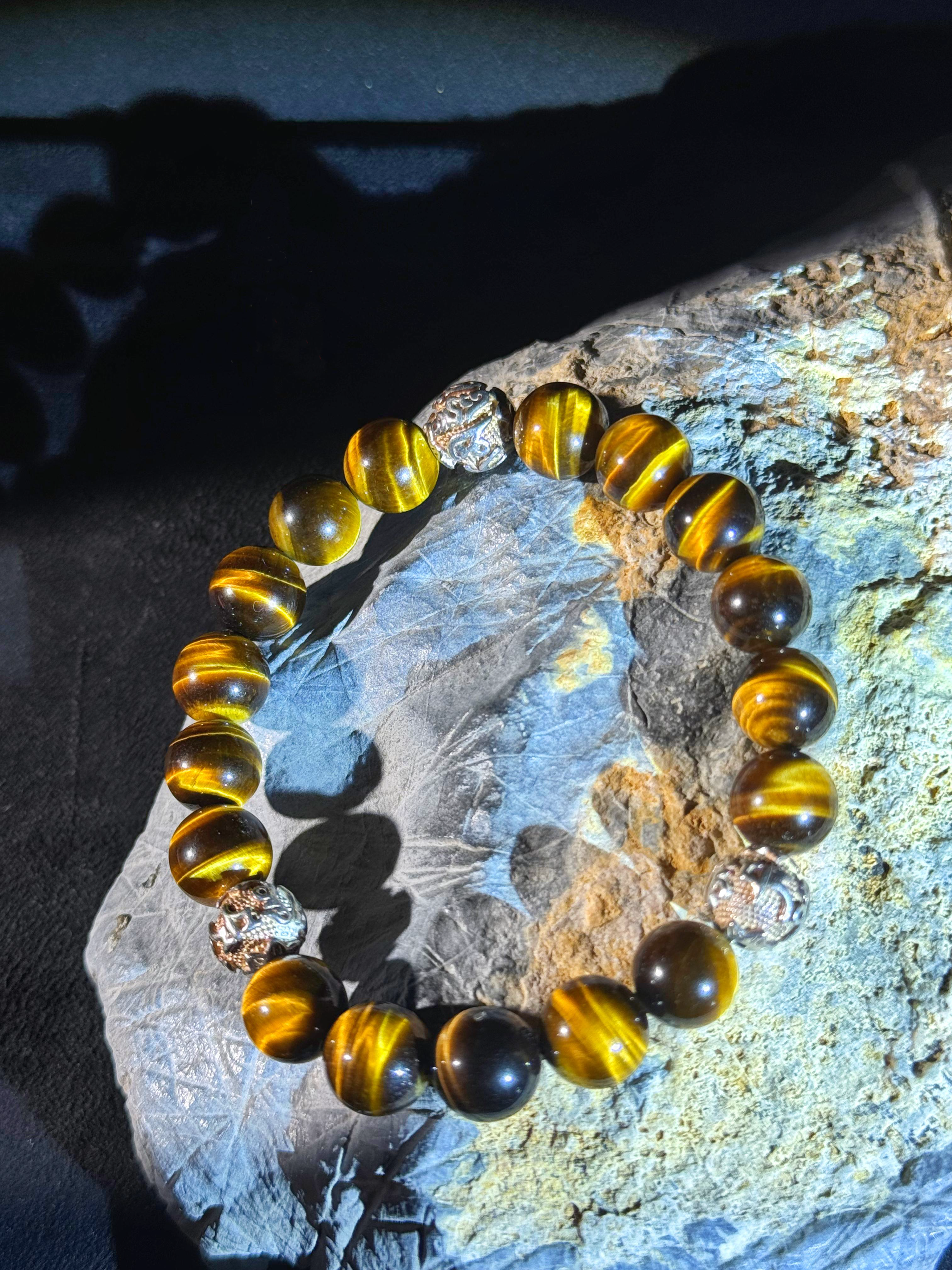 Eye of the Tiger Bracelet Tiger Eye stone 999 silver