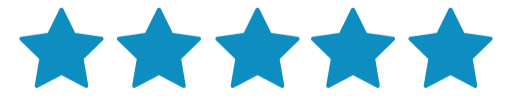 Five blue stars in a row.