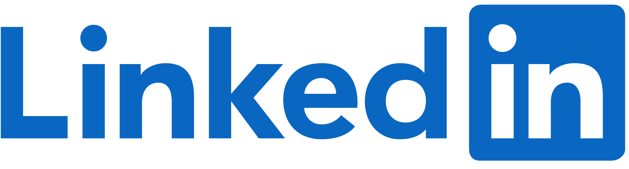 Blue text on a white background that says 'LinkedIn'.