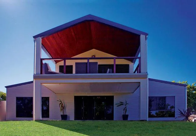 American Barn style complete with wood soffits and horizontal wall panels