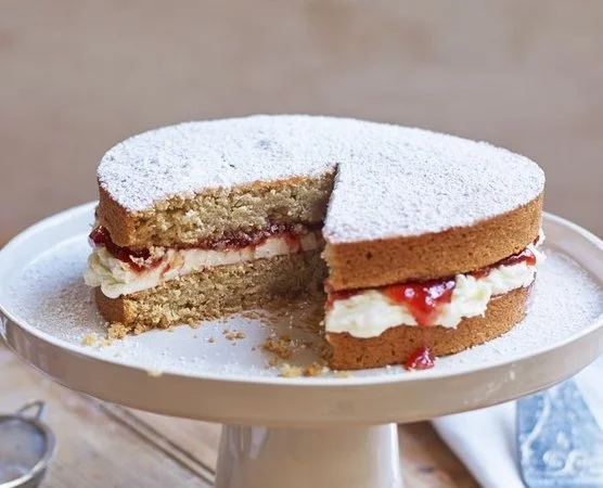 Cherry Almond Sponge Cake