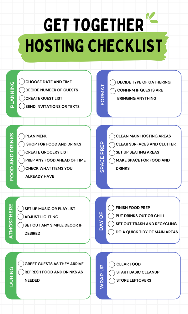 Get Together Hosting Checklist