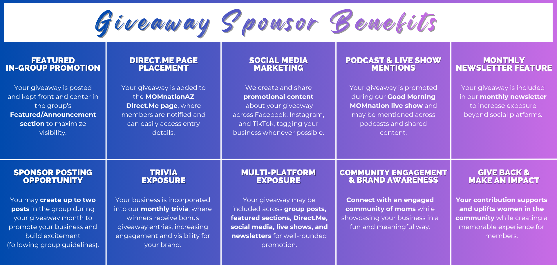 GiveAway Benefit