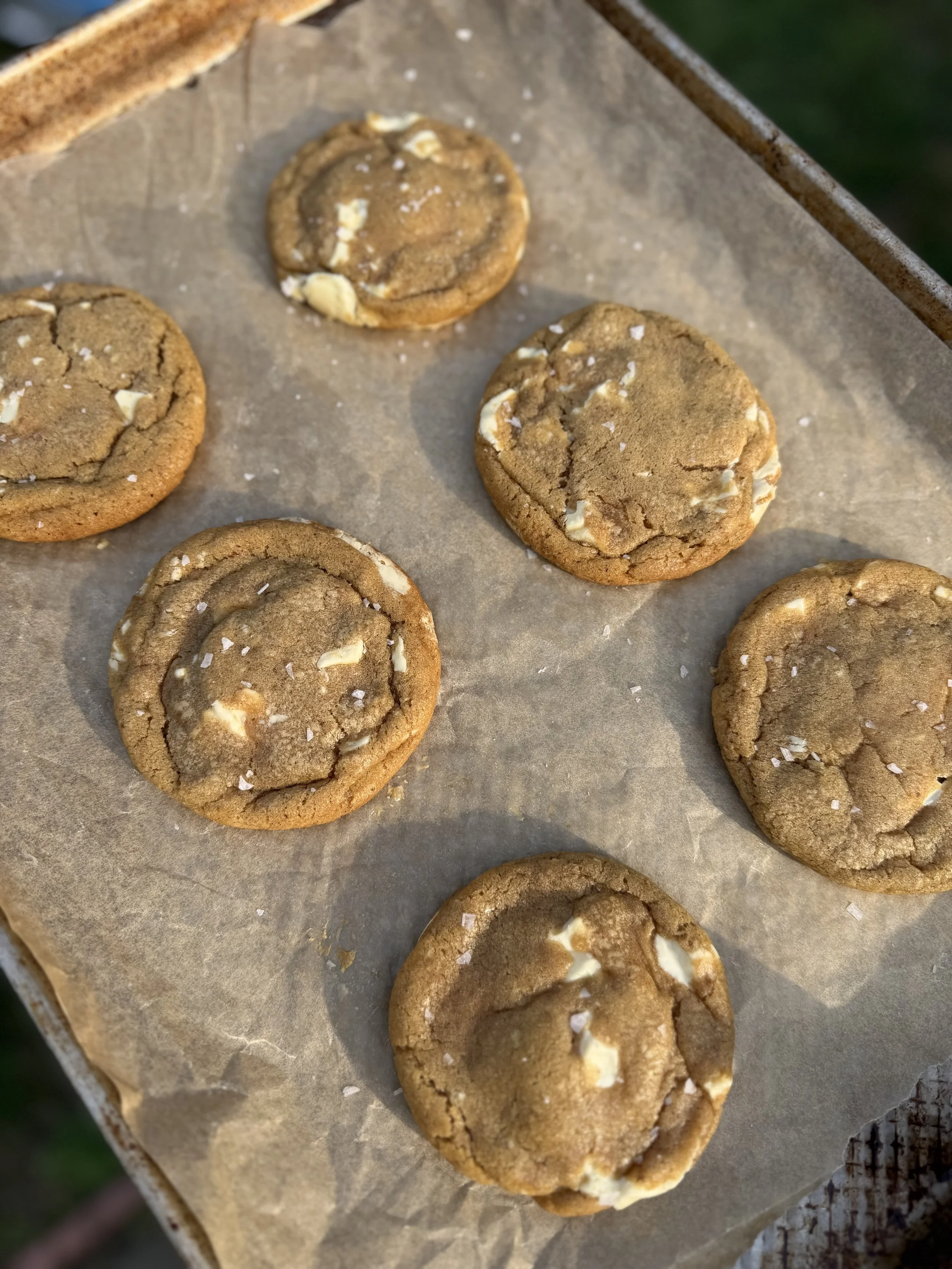 Brown Butter Maple white chocolate cookies 