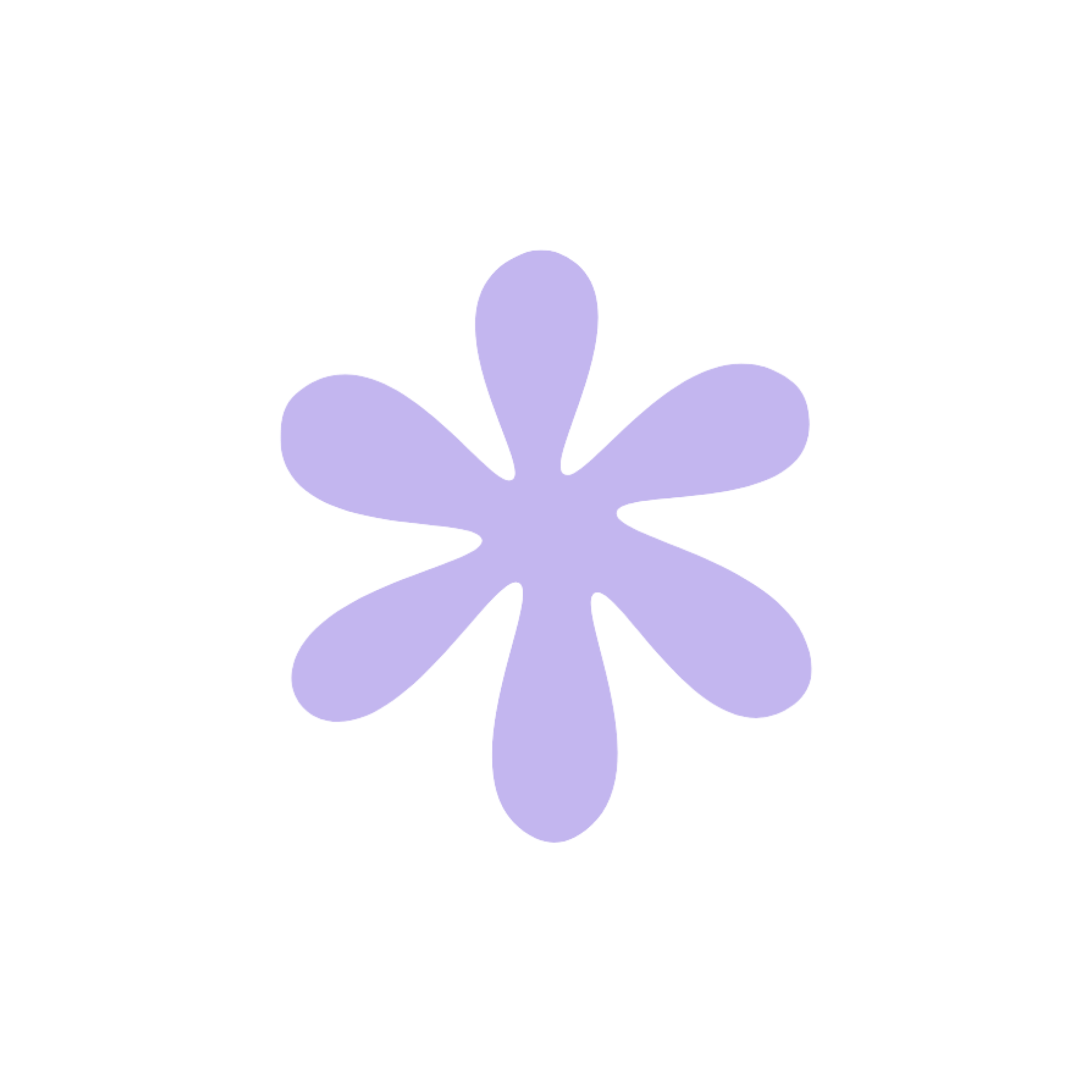 Minimalist illustration of a purple flower with five petals against a black background.