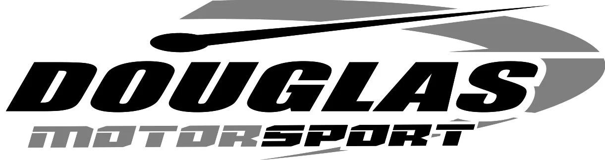 Logo for Douglas Motor Sport showing a stylized racing car silhouette.