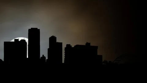 Silhouette of the Little Rock, Arkansas city skyline at dusk for the Little Rock Jazz Underground weekly calendar.