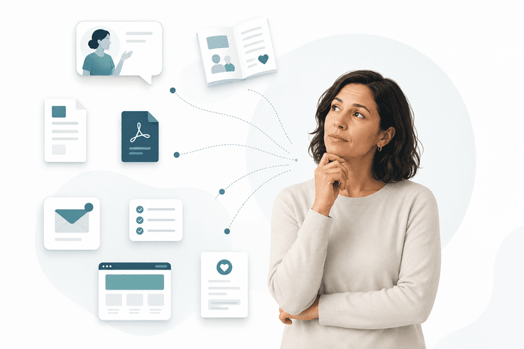 Patient considering information received from different parts of their healthcare journey