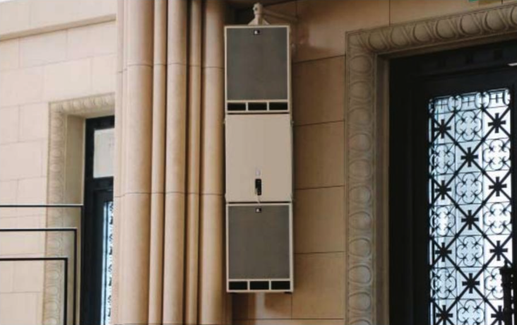 Three Fohhn AS30 subwoofers suspended in cardioid mode