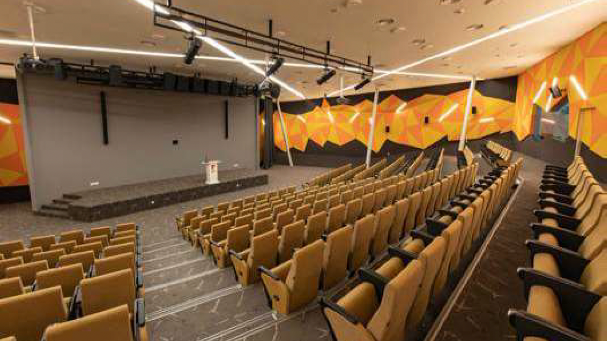 The surround in the Lecture Thetre is handled by Fohhn speakers British university of Vietnam AV System.png