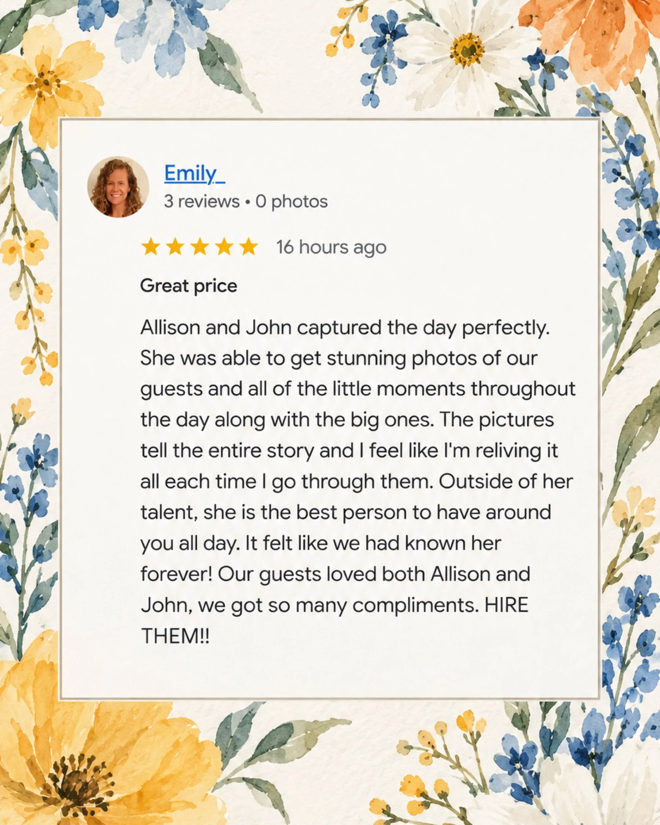 Reading words like these means more to me than I can say. 🥹 To be trusted with someone&rsquo;s wedding day, and to witness their biggest moments, their quiet ones, and everything happening in between is an honor I&rsquo;ll never take lightly. Thank 