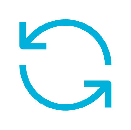 A blue circular arrow icon representing refresh or repeat.