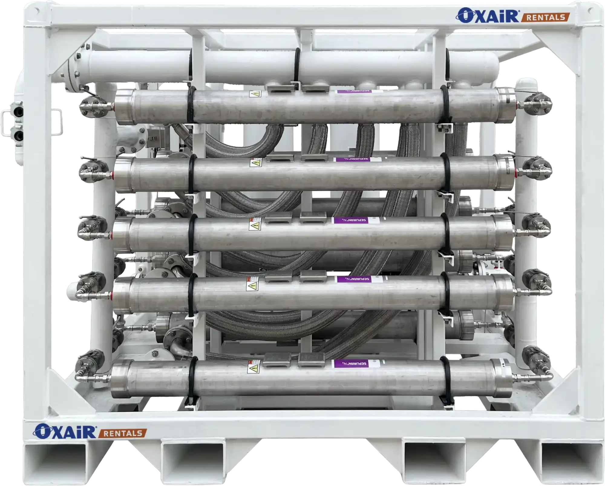 Nitrogen Membrane Rental skid providing Nitrogen Gas for Pipeline Purging Gas Hire and industrial site operations.