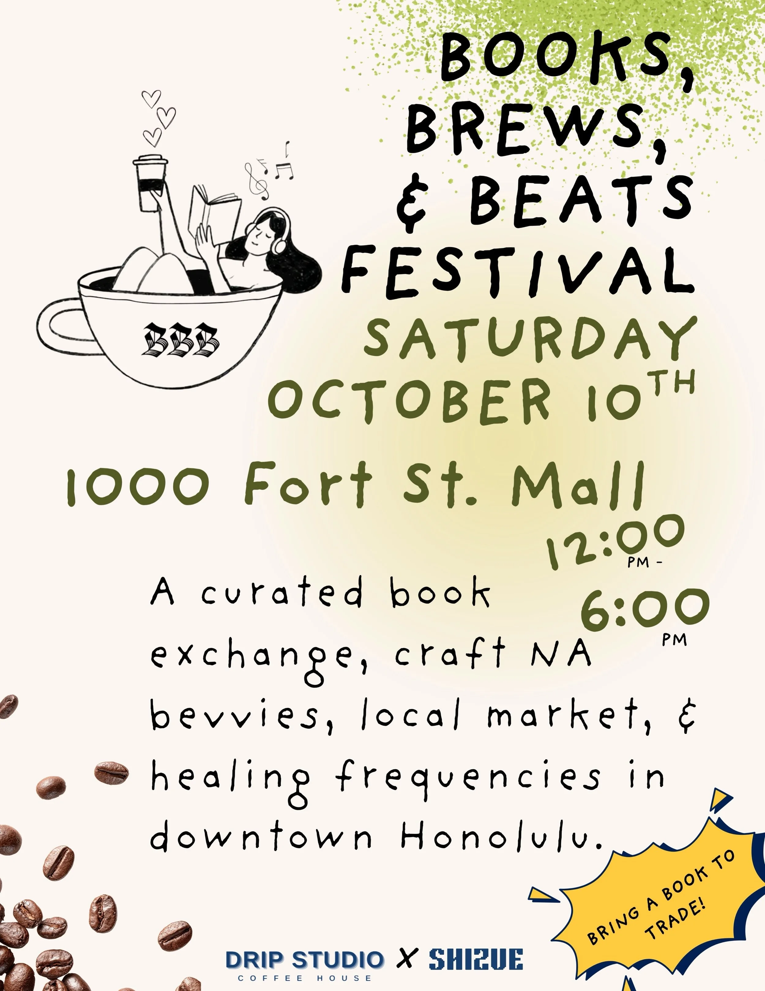 10 DAYS until Books, Brews, &amp; Beats Festival! Thought we&rsquo;d celebrate with a list of our amazing vendors and music lineup 🫶🏽

Bring your book and come experience a curated book exchange, local artisans, specialty NA bevvies, &amp; healing 