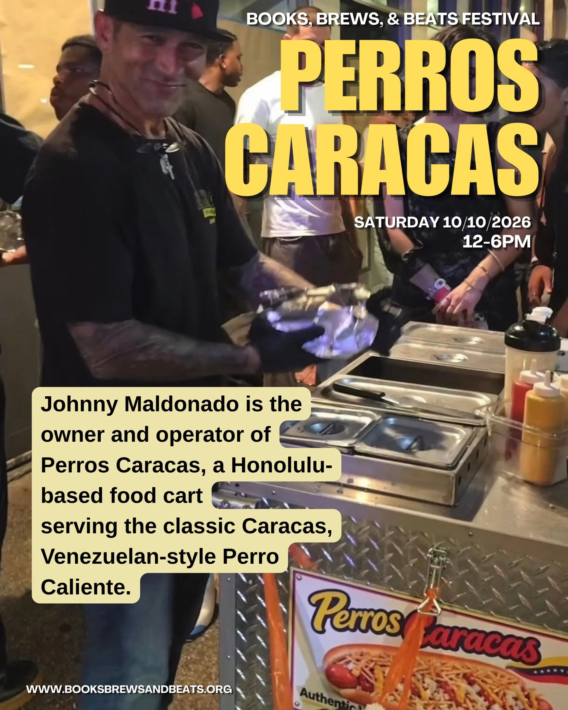 Each Perro Caliente is served on a top-split bun with an all-beef hot dog, finely chopped onions, ketchup, mustard, mayonnaise, aged Venezuelan llanero cheese, and crispy angel hair potato sticks! 🔥

Try a Venezuelan-style @perros_caracas at @books_