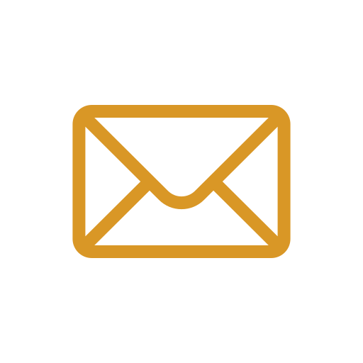 Black background with a gold outlined envelope icon in the center.