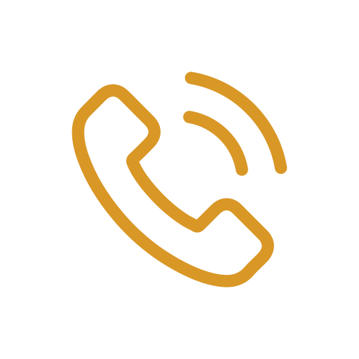 Icon of a telephone receiver with sound waves indicating a phone call.