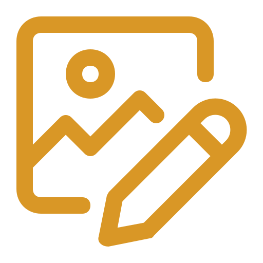 Icon of a line graph with a rising trend and a pencil, symbolizing data analysis or editing.