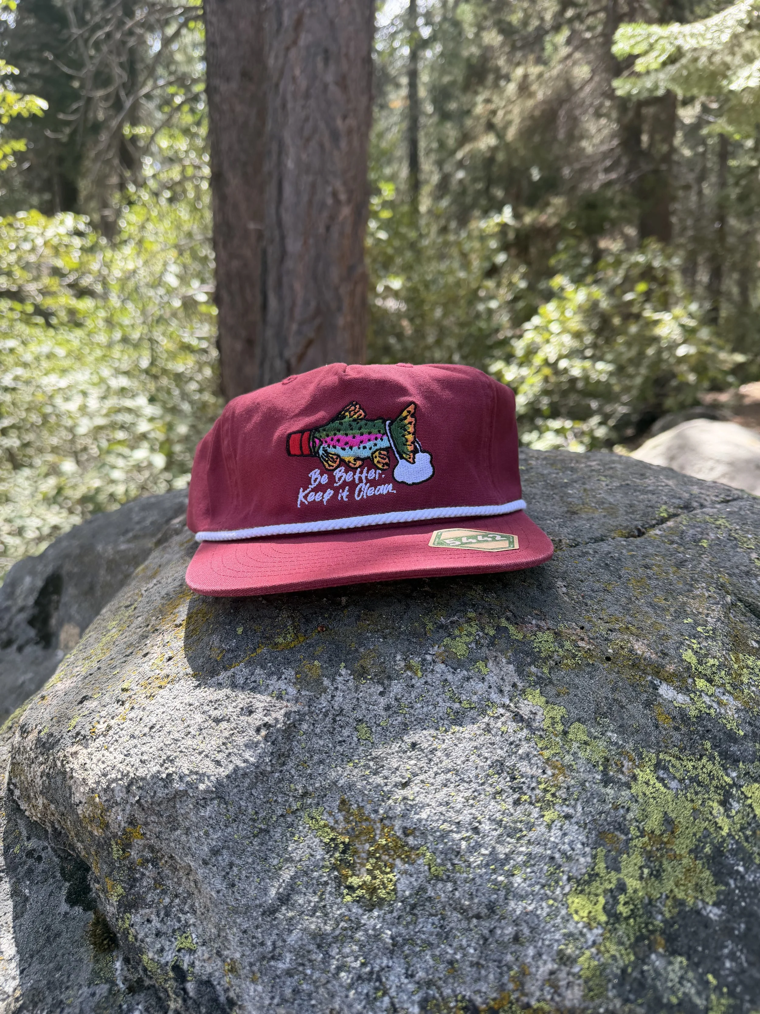 Limited Edition Rope Hat - Maroon - Trout & Mayfly