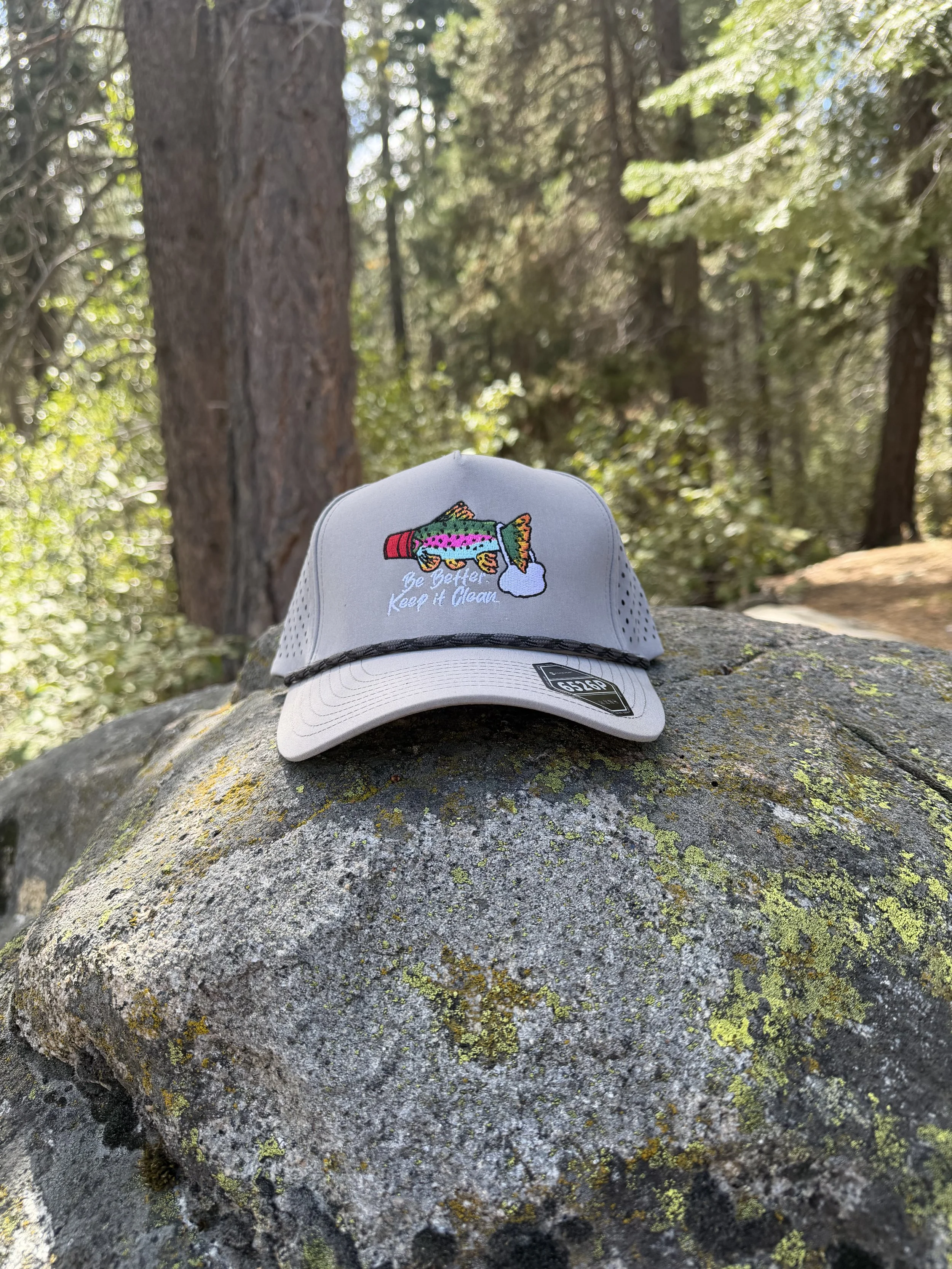 Lazer Cut Golf Hat - Grey - Trout