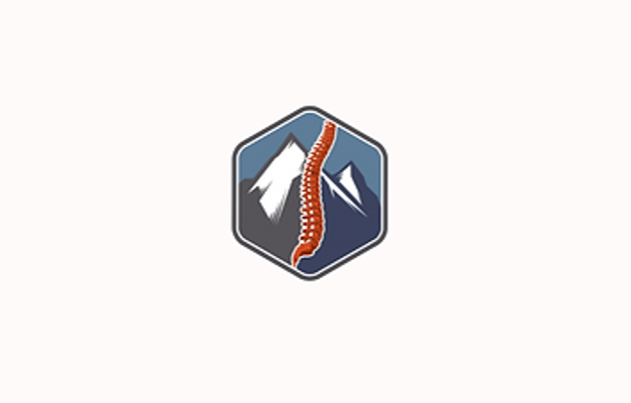 Icon of a mountain with a red spine of a snake running down the center, set within a hexagon outline. Logo for a wellness friend that this massage therapy studio endorses.