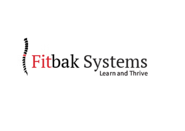 Logo for Fitbak Systems with the tagline "Learn and Thrive".  Logo for a wellness friend that this massage therapy studio endorses.