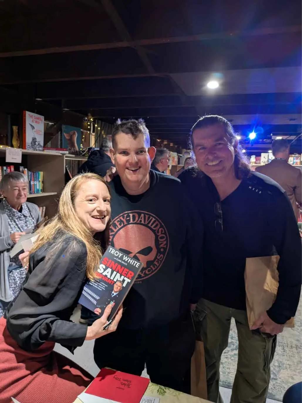 Author Clare Bruce with guests at the Sinner Saint Servant Richmond
launch