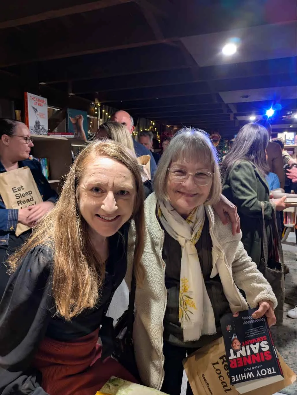 Guests with Clare Bruce at the Sinner Saint Servant Richmond launch