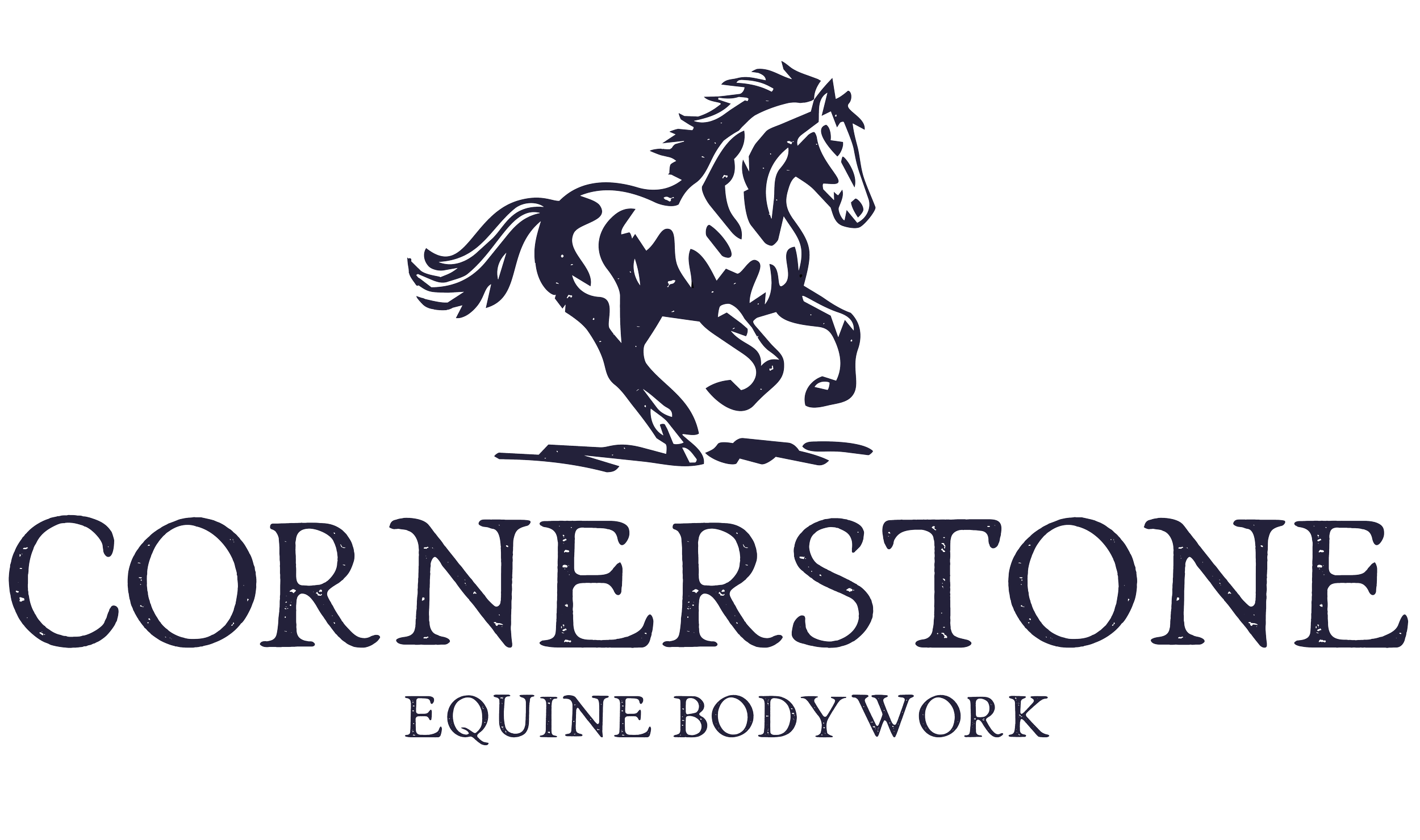 Logo of Cornerstone Equine Bodywork featuring a stylized outline of a horse and the words 'Cornerstone' and 'Equine Bodywork'.