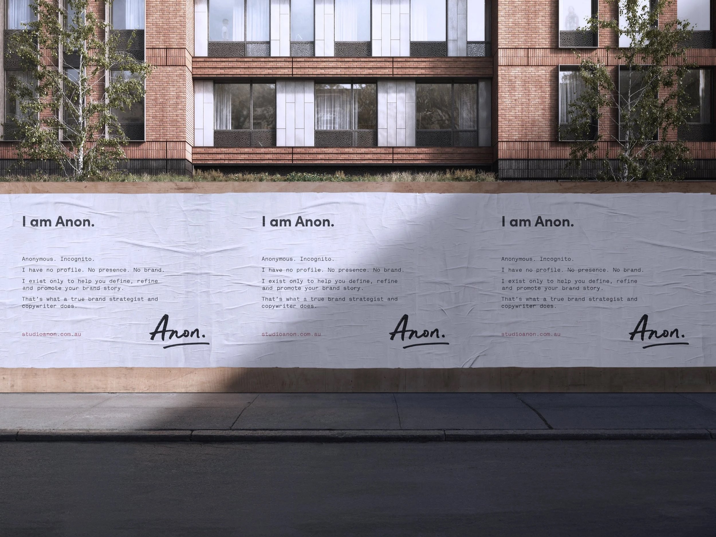 Anon brand promotion — a branding project by Domenic Minieri