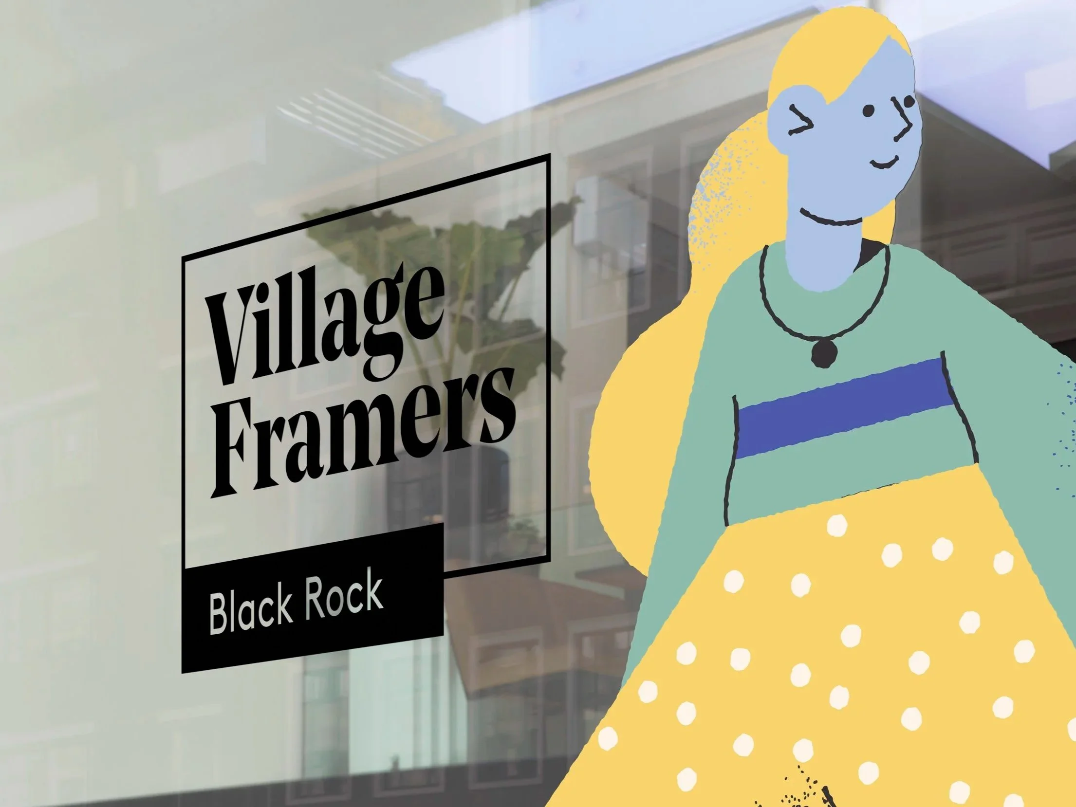 Signage design for Village Framers — a branding project by Domenic Minieri.