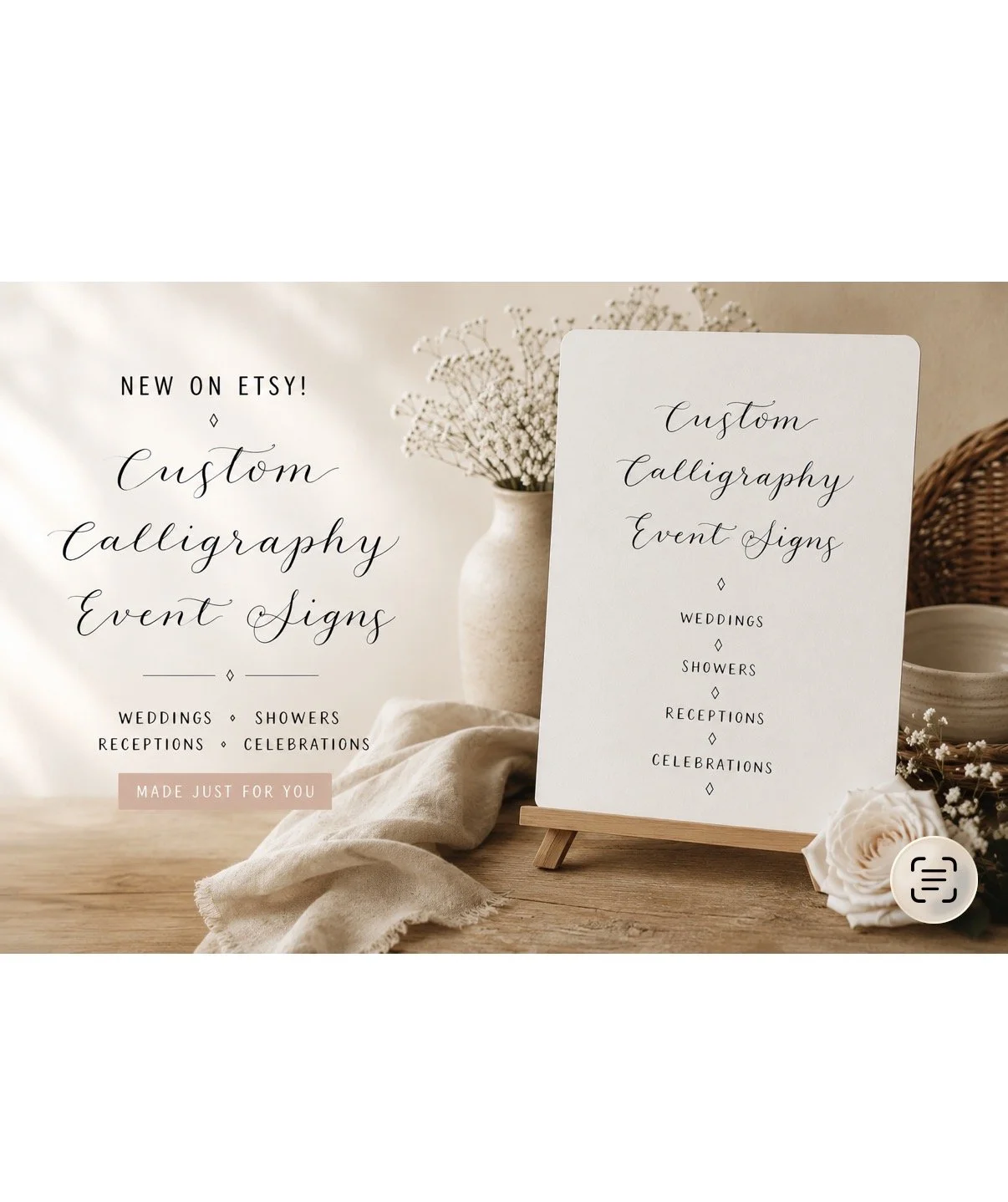 Custom Calligraphy Event Sign