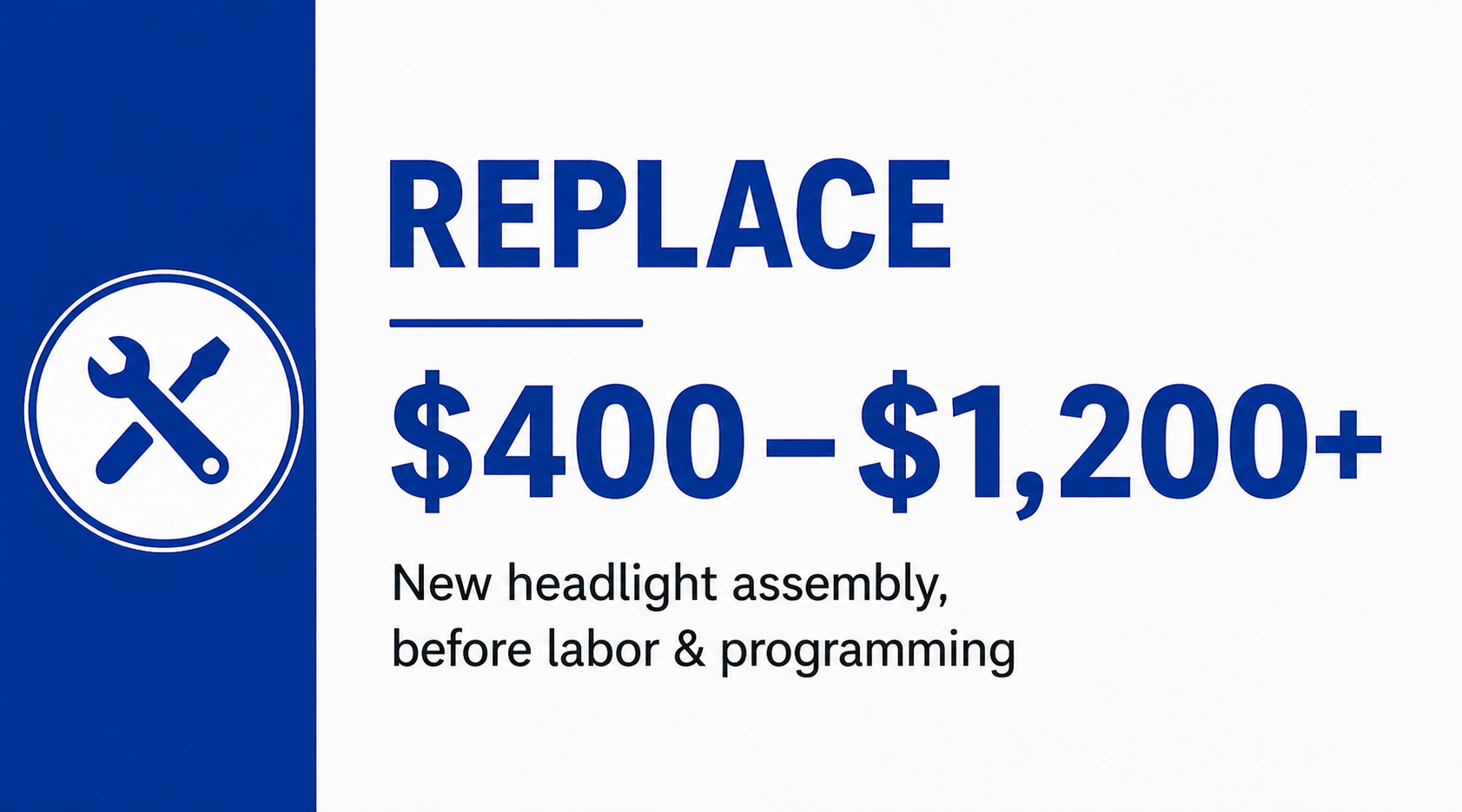 Cost to replace a headlight assembly versus headlight restoration