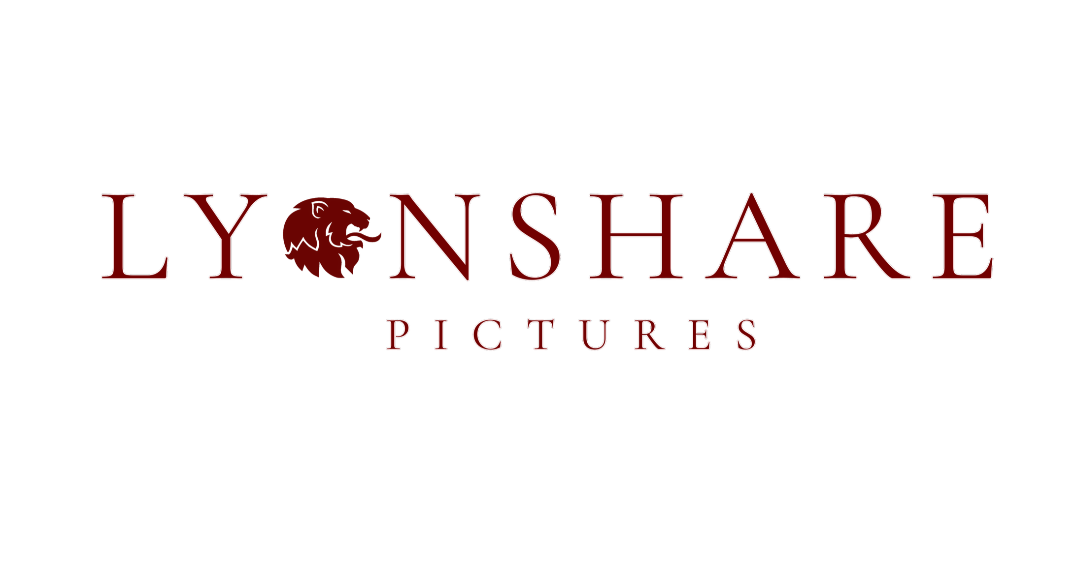 Logo for Lionsshare Pictures, featuring a lion's head in red and black, with the words Lionsshare Pictures in stylized red and gray text.