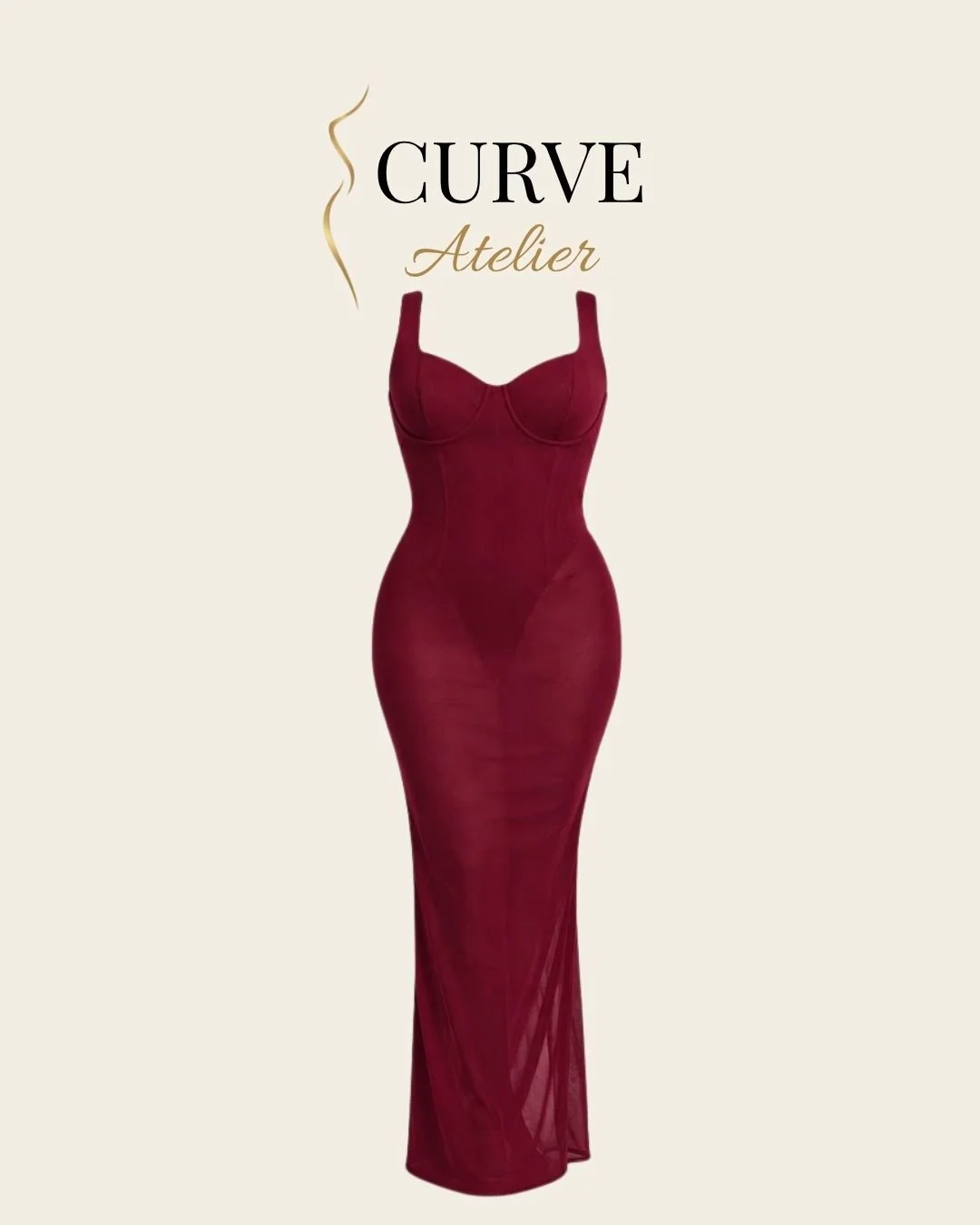 Wine Mesh Dress