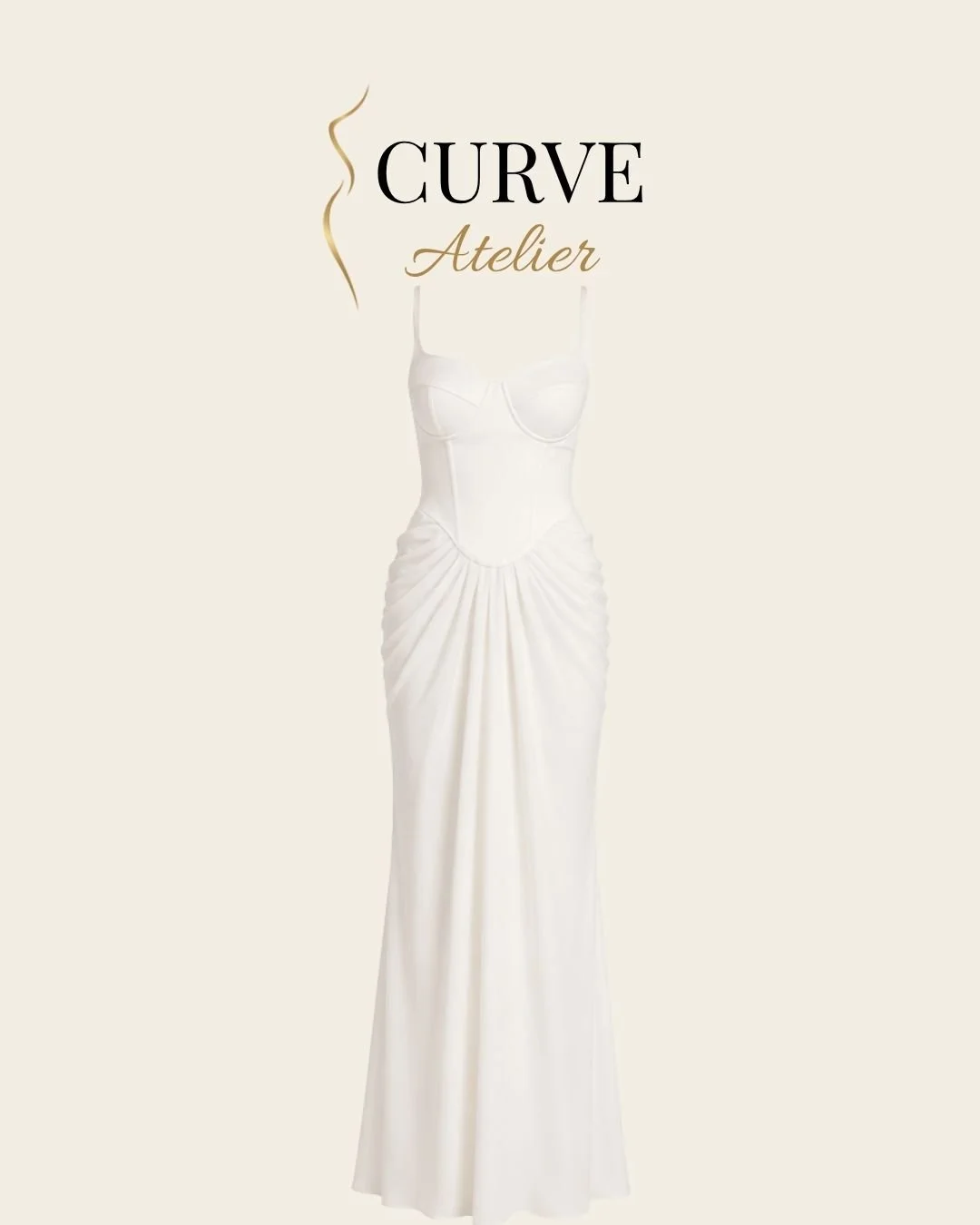 White Satin Corset Maxi Dress