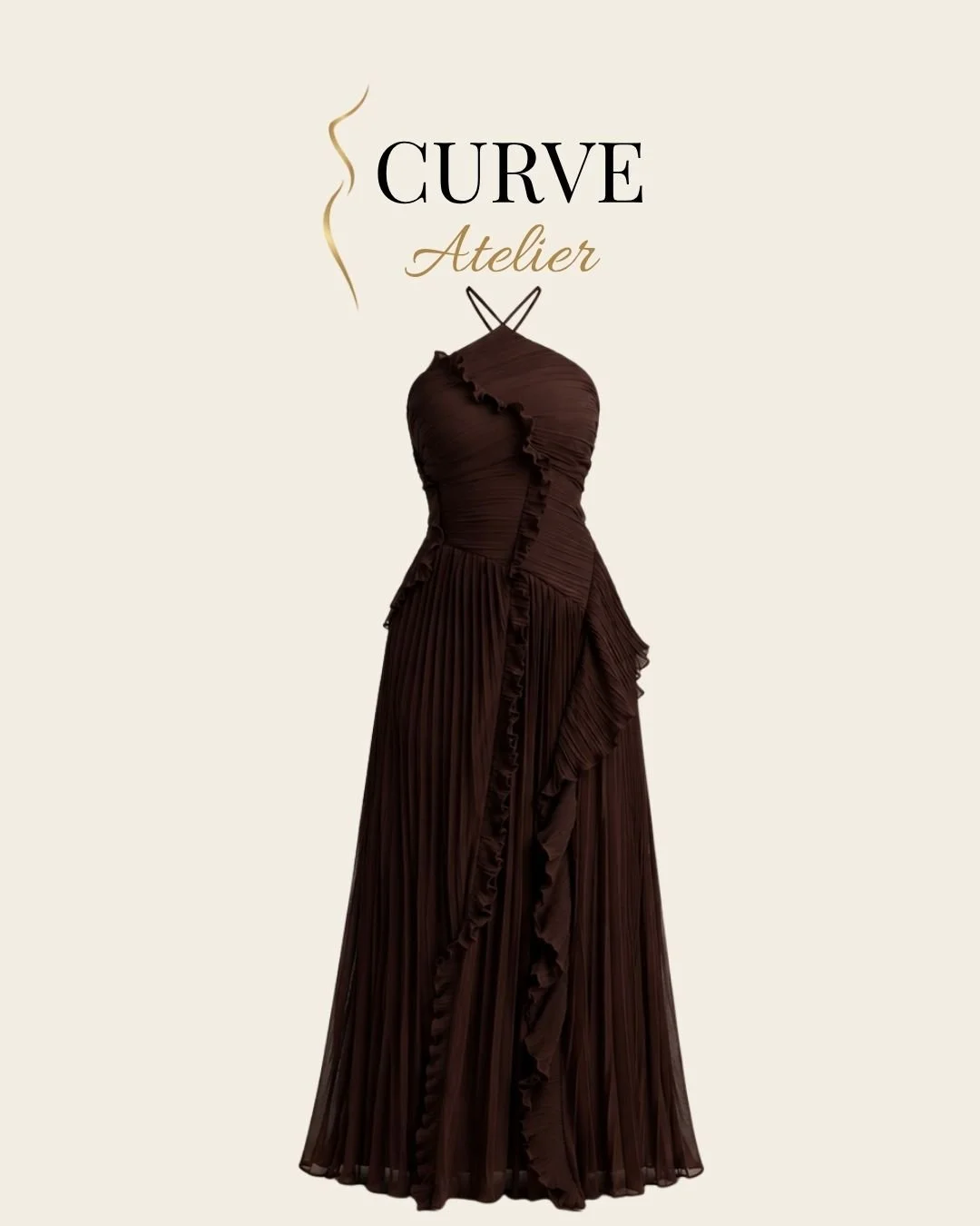 Chocolate Ruffle Maxi Dress