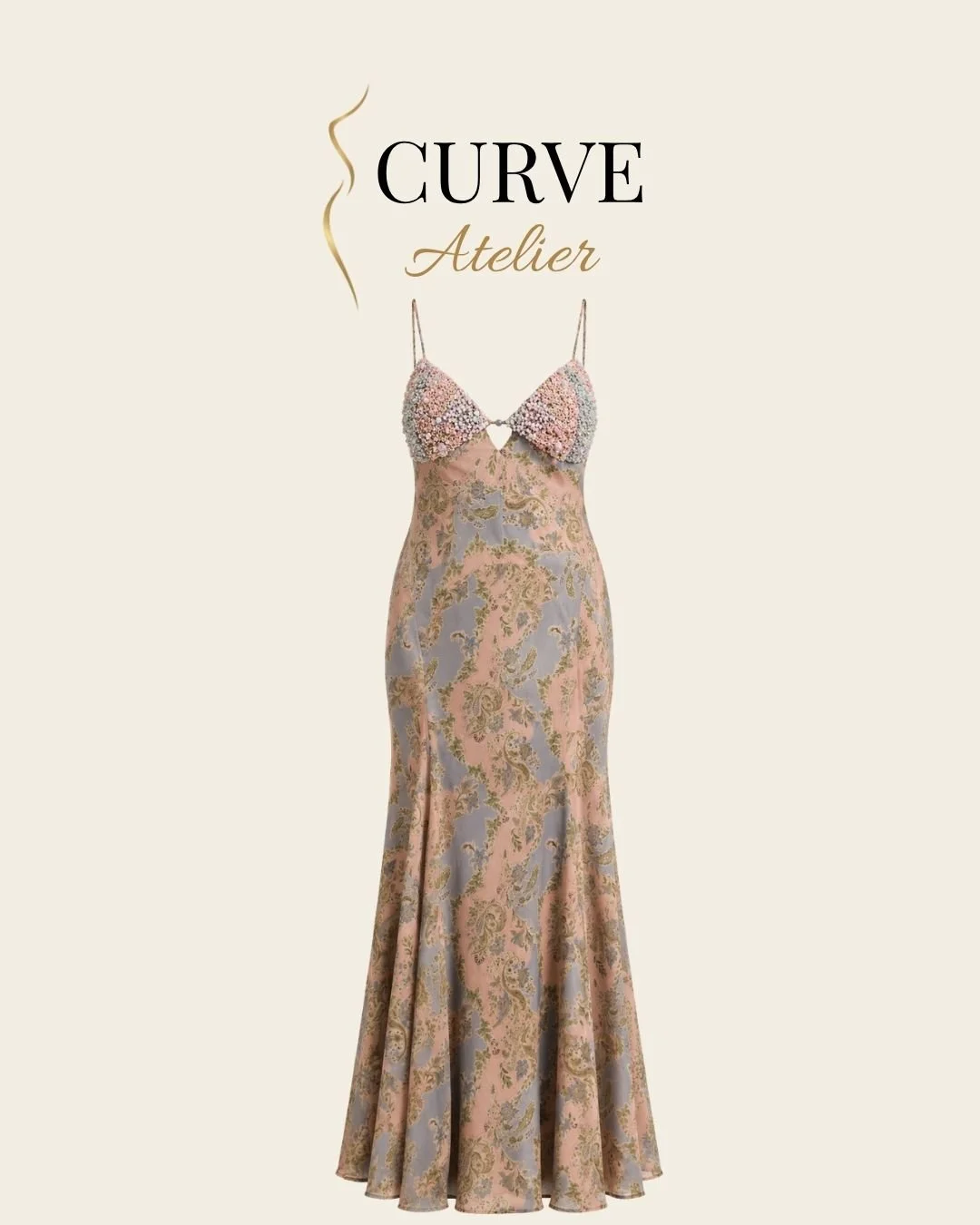Embellished Paisley Maxi Dress