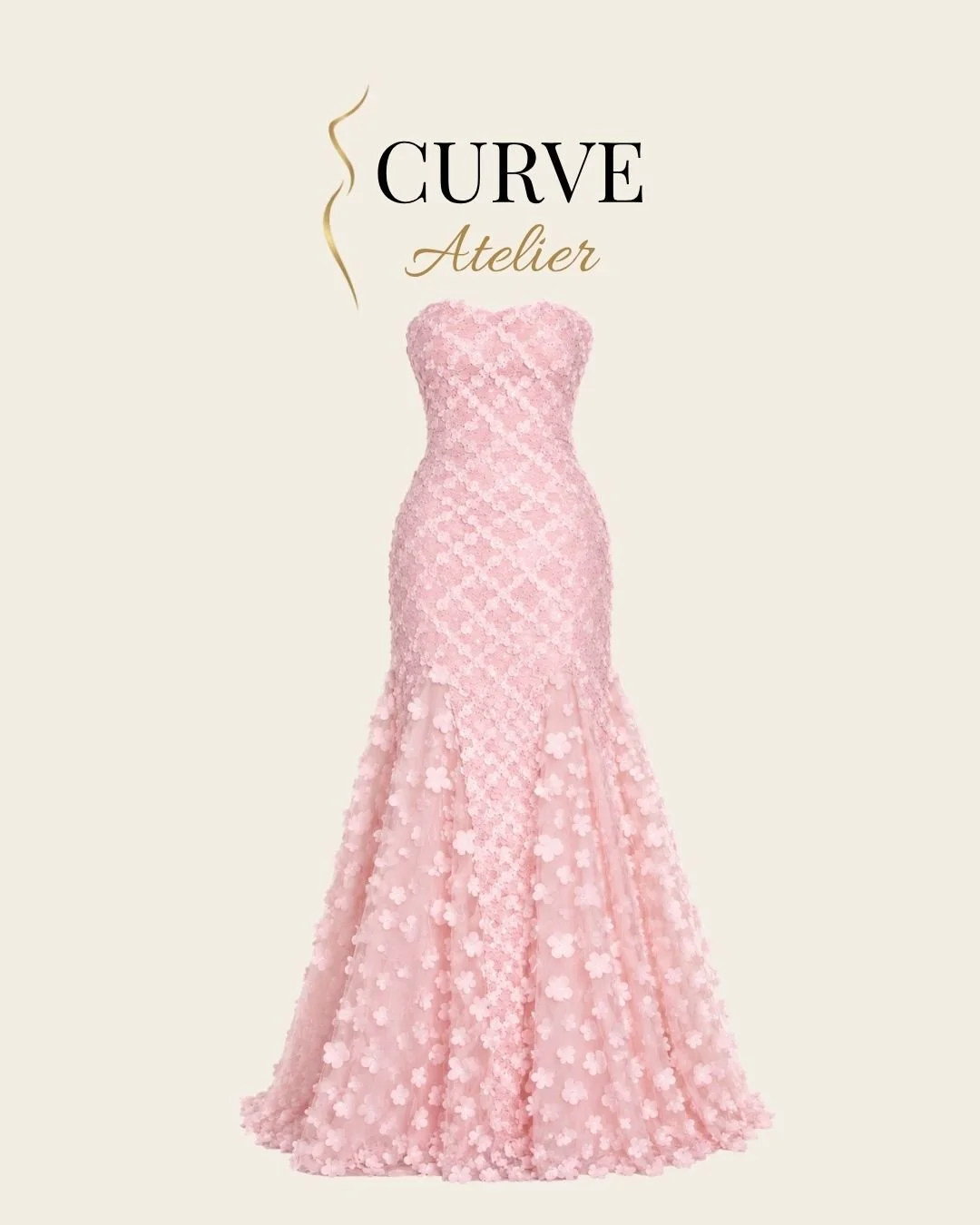 Pink Floral Detail Gown