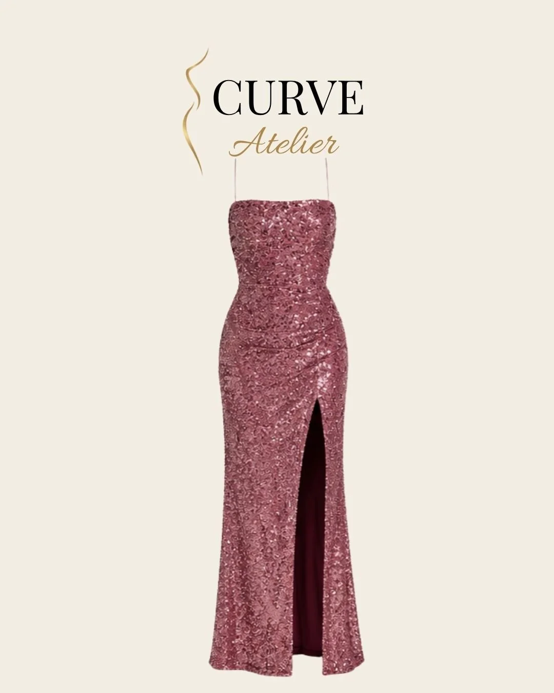 Pink Sequins Maxi Dress