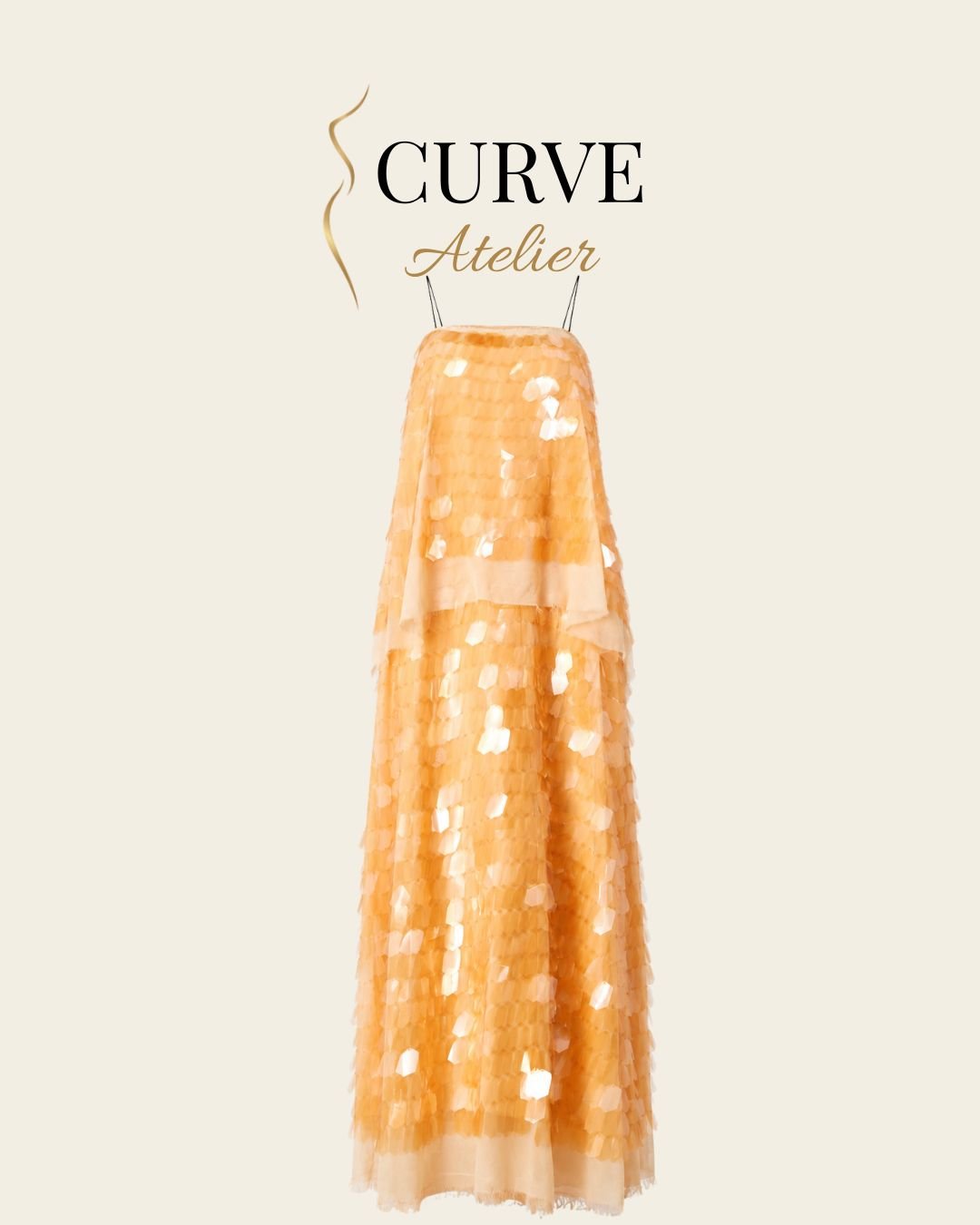Orange Large Sequins Dress