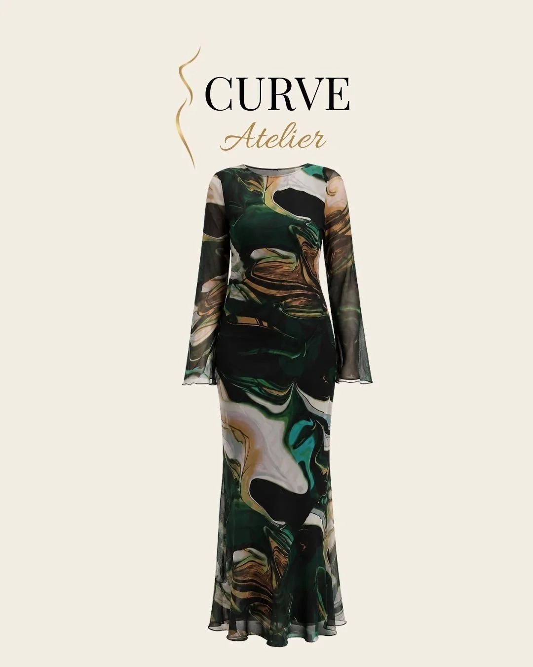 Emerald Marble Maxi Dress