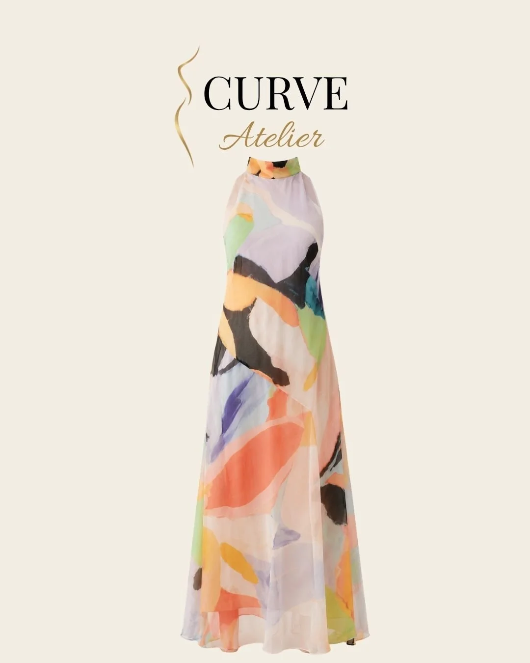 Colour Pop High Neck Maxi Dress