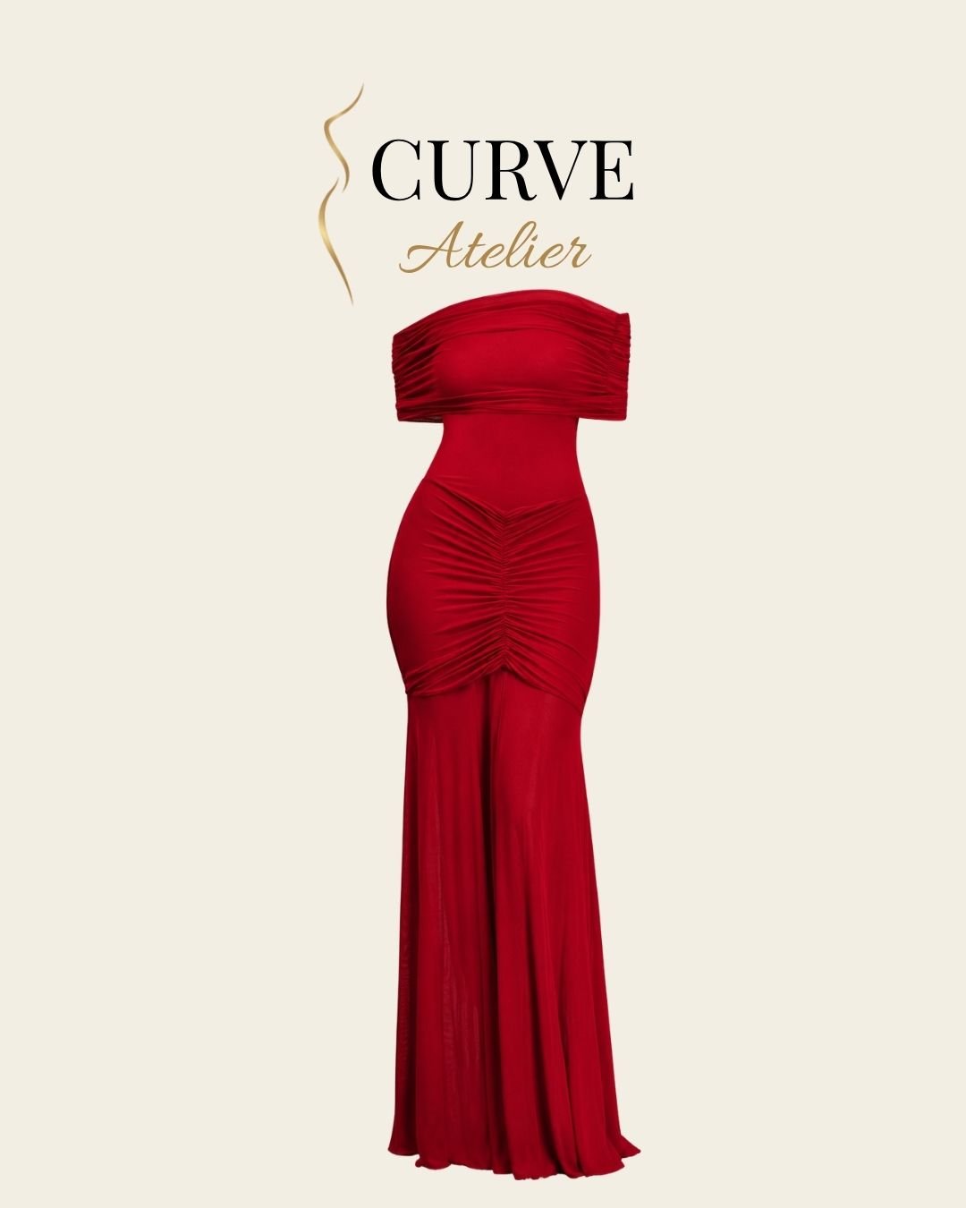 Red Figure Hugging Maxi Dress