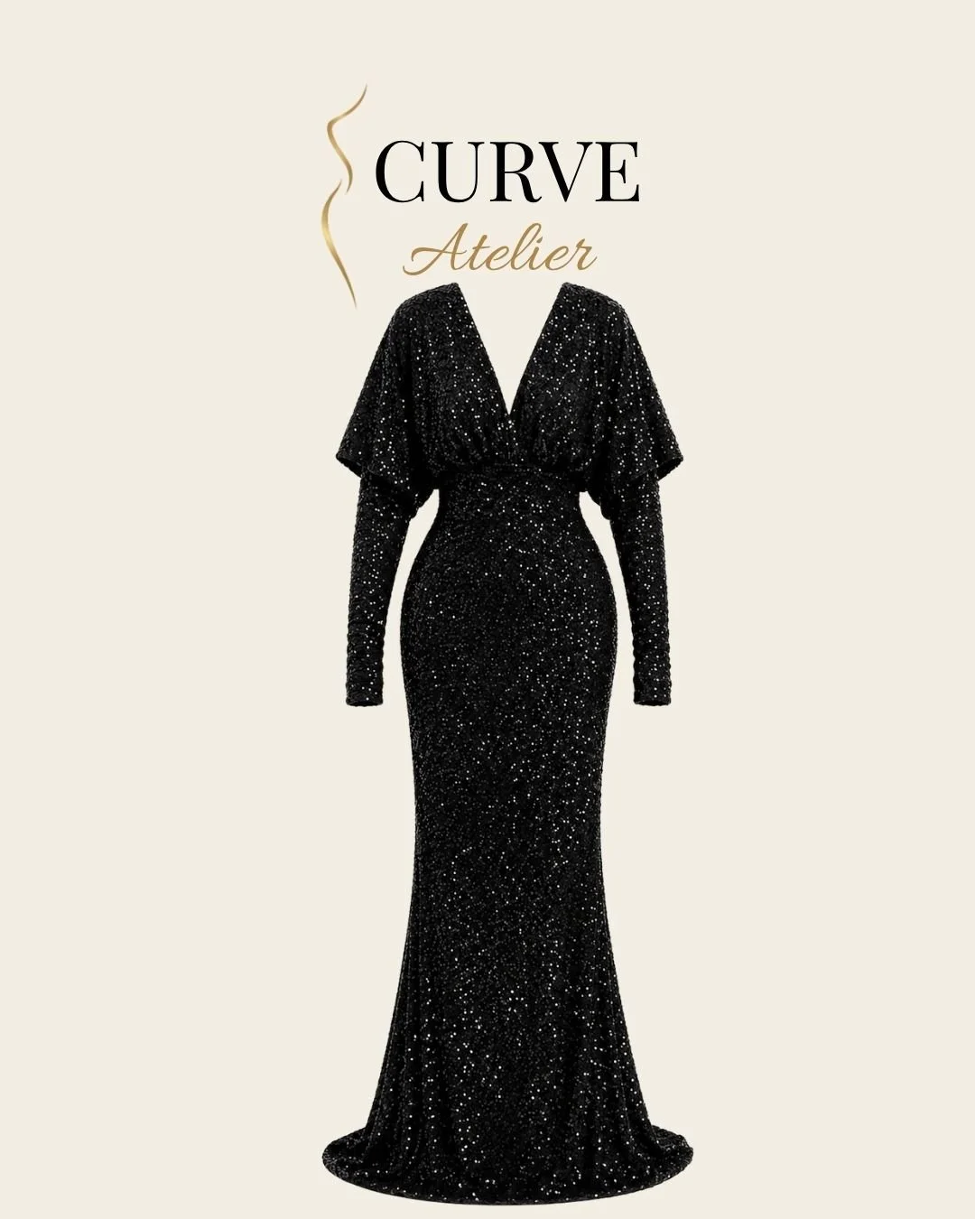 Black Sequins Maxi Dress