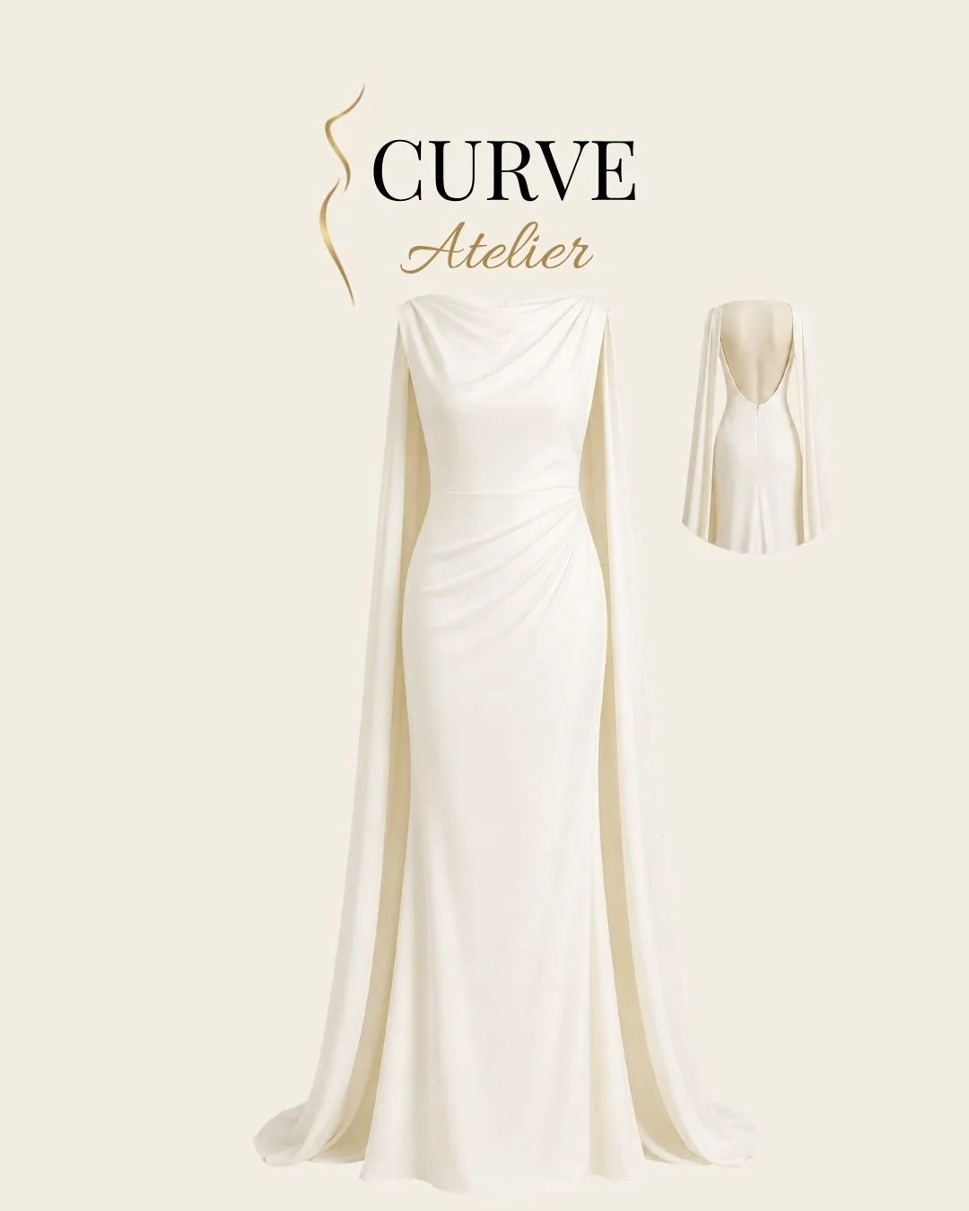 White Cape Maxi Dress
