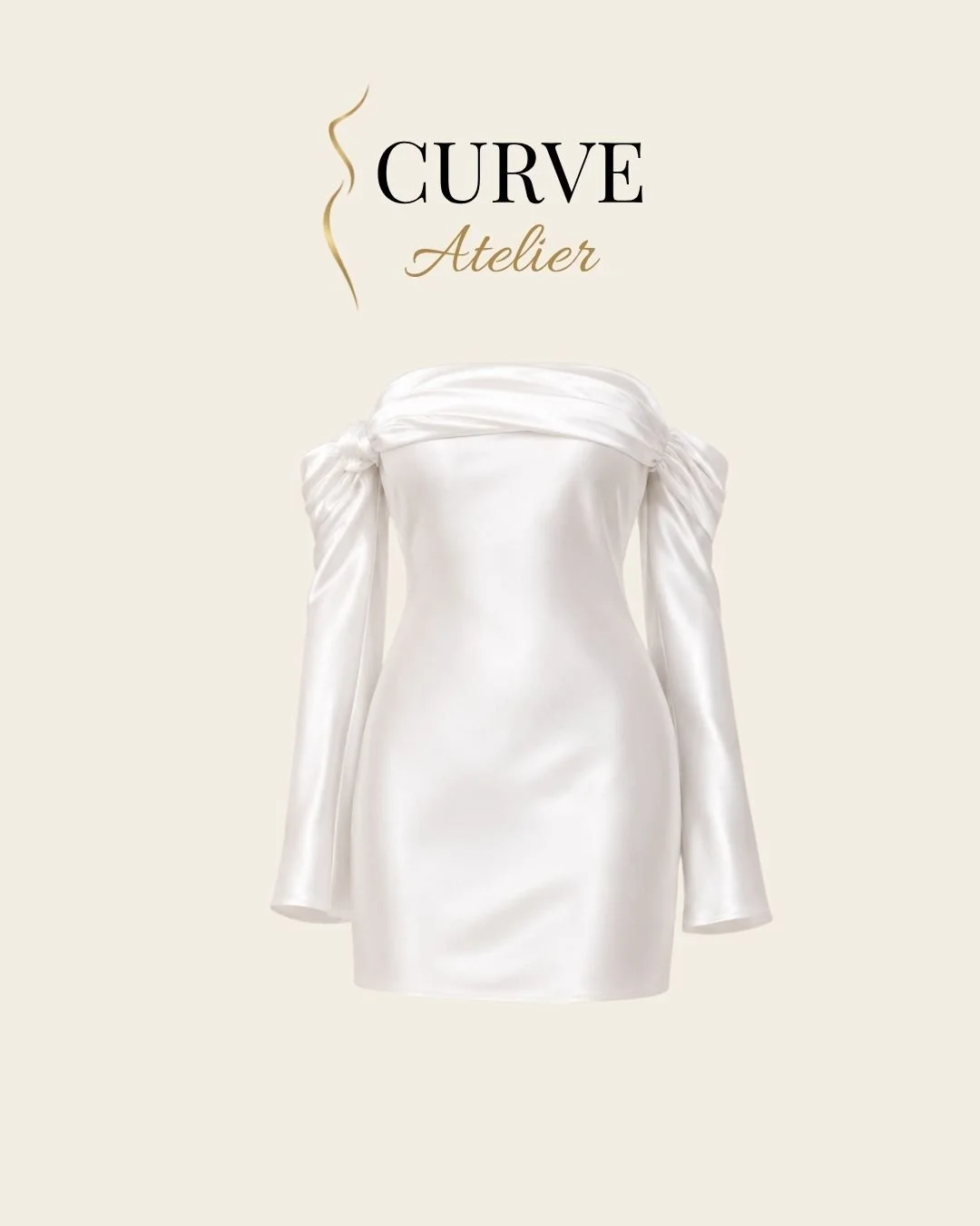 Satin Off the Shoulder White Mini