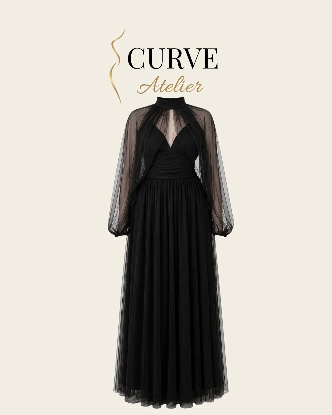 Black Tulle Removable Sleeve
