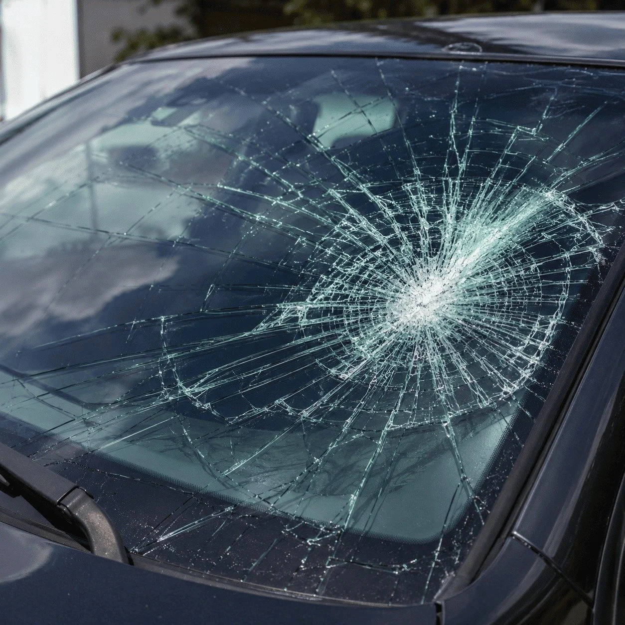 broken windscreen