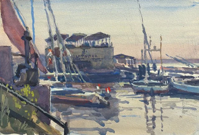 Richard Foster - Turca Restaurant Luxor - Watercolour - 18cm x 25cm - £1250